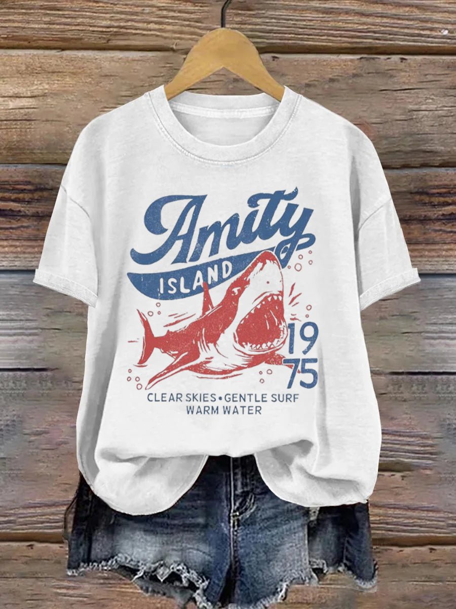 Women's Shark 1975 Printed Short-Sleeved T-Shirt
