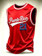 Men's Puerto Rico Baseball Print Tank Top
