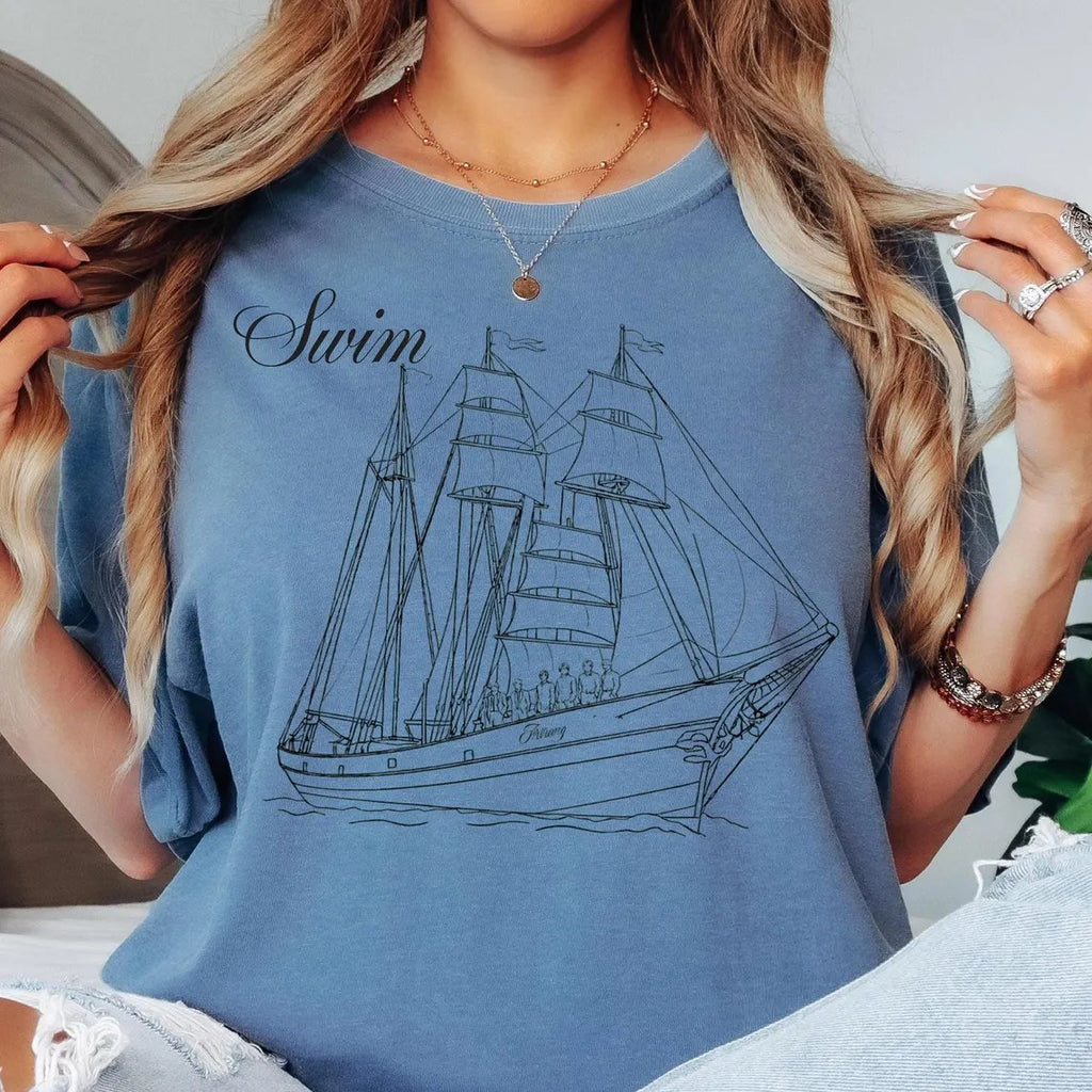 Kpop Keep Swimming Printed T-shirts
