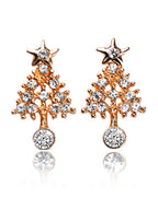 Diamond Christmas Tree Stud Earrings