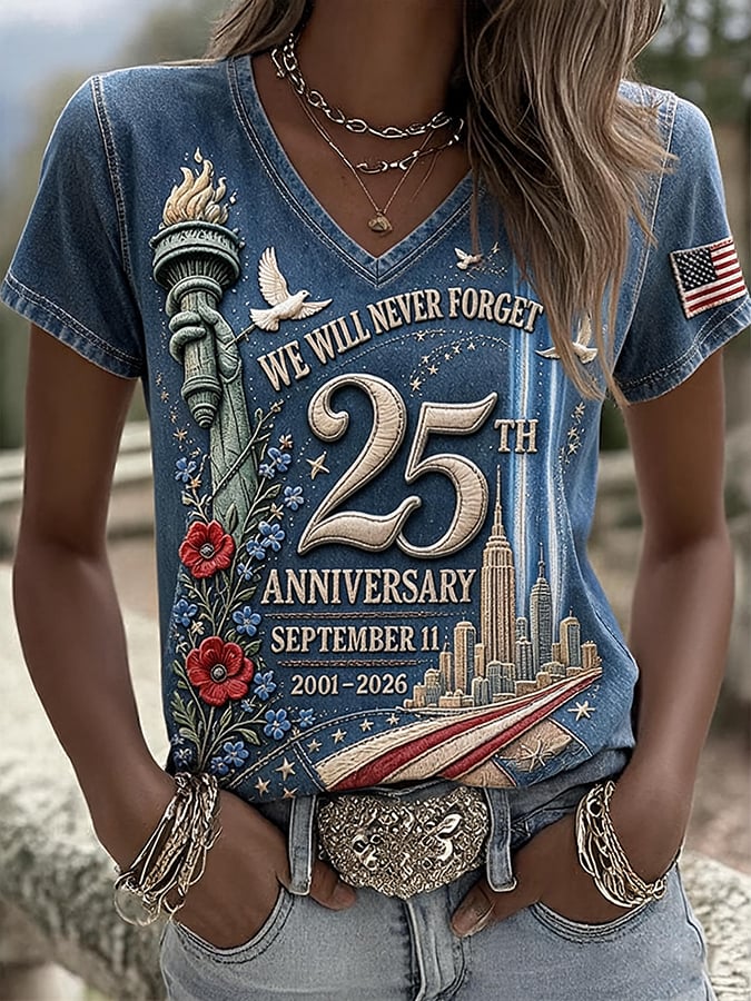 9.11 Never Forget Printed T-Shirts