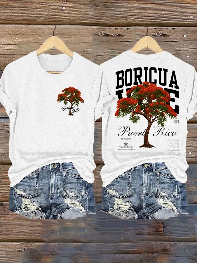 Women'S Puerto Rico Print T-Shirt