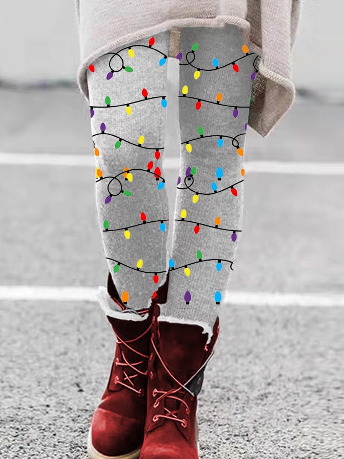 Women's Christmas Wine Glass Print Leggings
