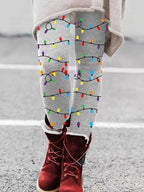 Women's Christmas Wine Glass Print Leggings