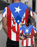 Men's Puerto Rico Baseball Printed Casual Top