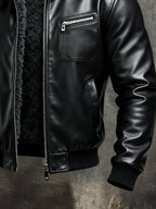 Men's Retro Warm Soft Leather Outdoor Jacket
