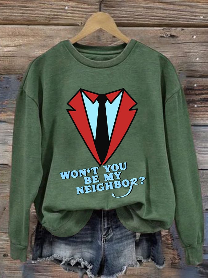 Retro Won’t You Be My Neighbor? Print Sweatshirt