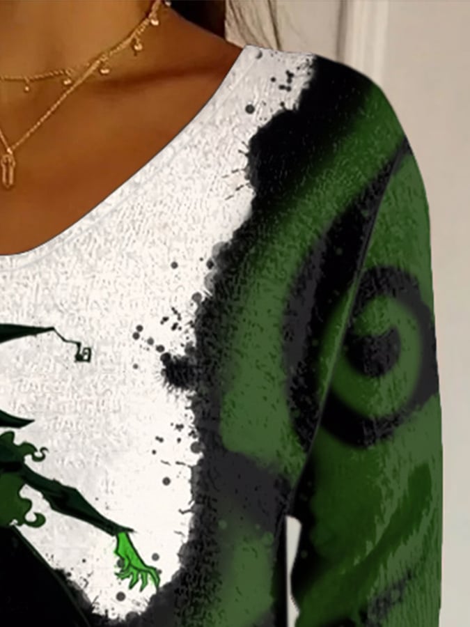 Women's Halloween Witch Print Top