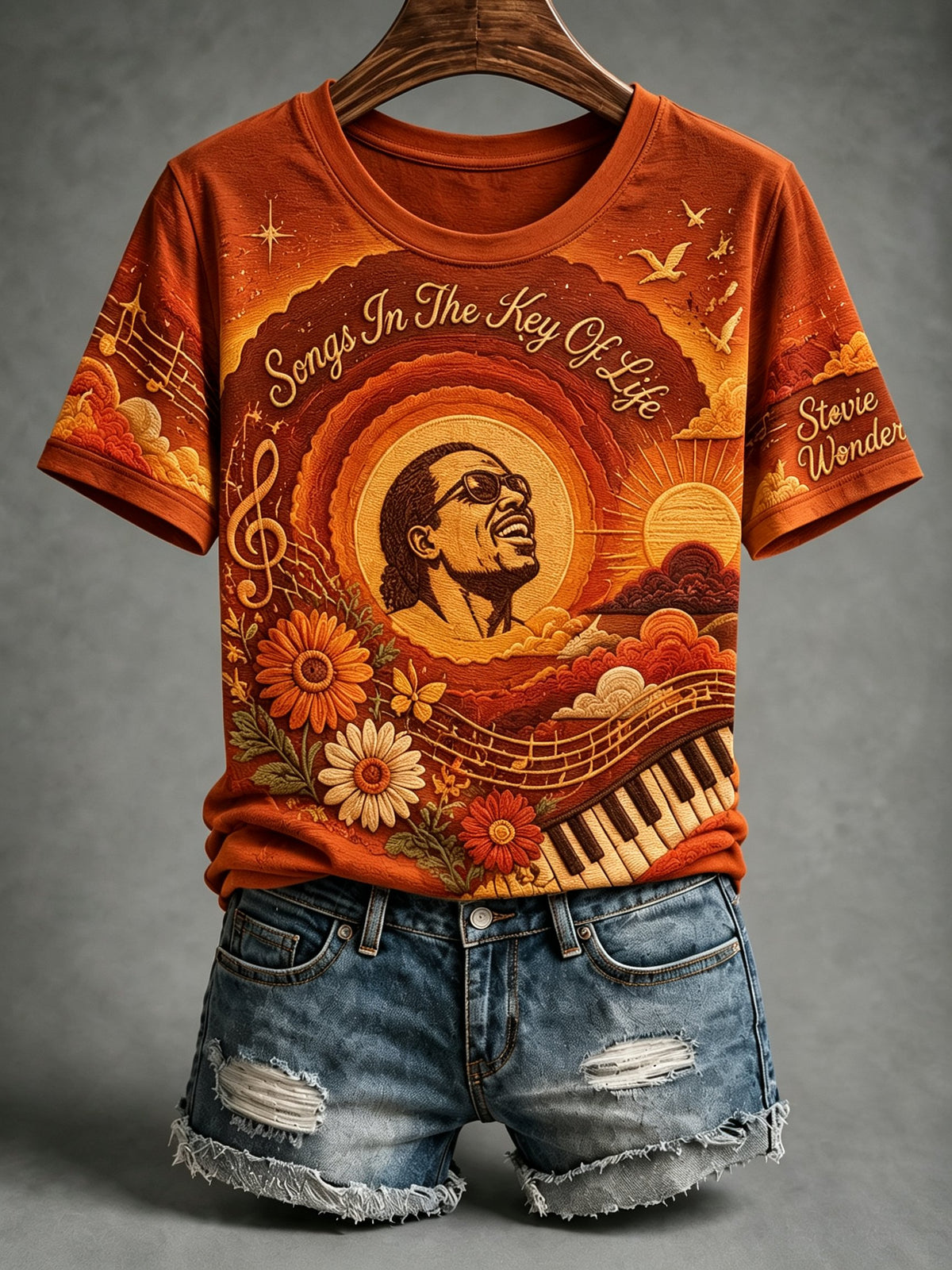 Women's Songs In Key Of Life Print Casual T-shirt