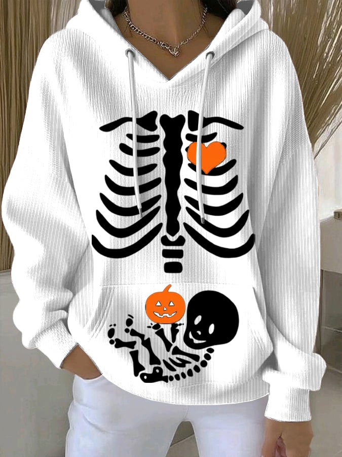 Women's Skeleton Halloween Maternity  Print Sweatshirt