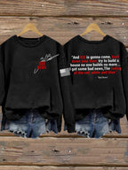 Retro The Fading of the Red White and Blue Print Sweatshirt