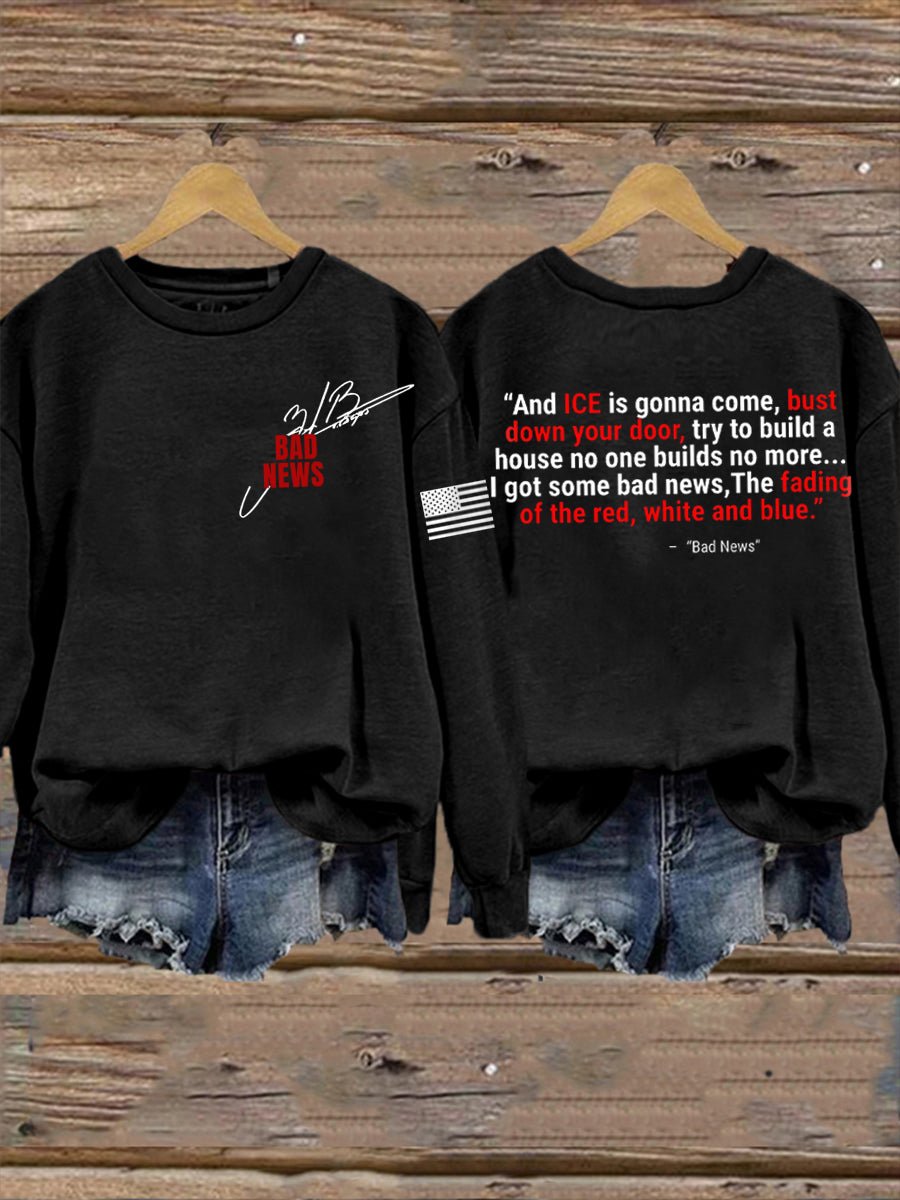 Retro The Fading of the Red White and Blue Print Sweatshirt