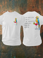 Men's Retro Wrinkles Only Go Where Smiles Have Been Print T-Shirt