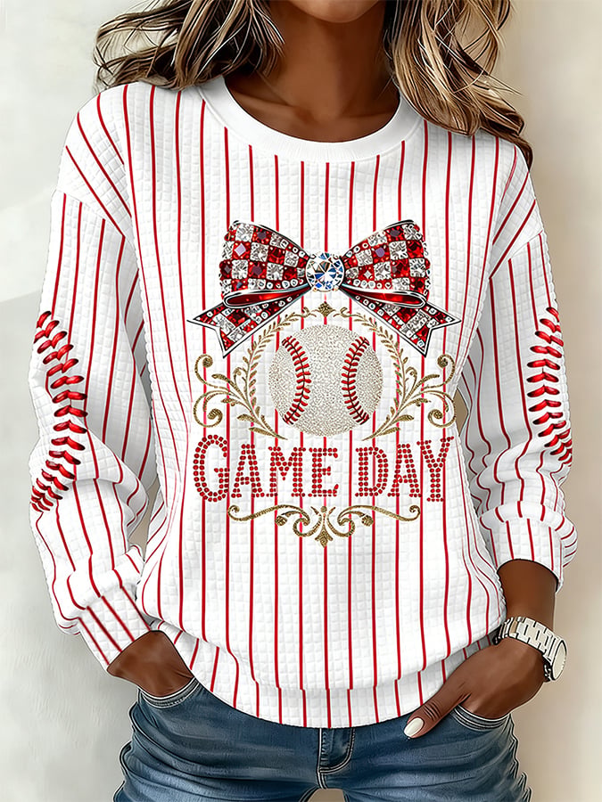 Women's Baseball  Print Hoodie