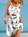 Women's Shark Art Print Camisole Dress