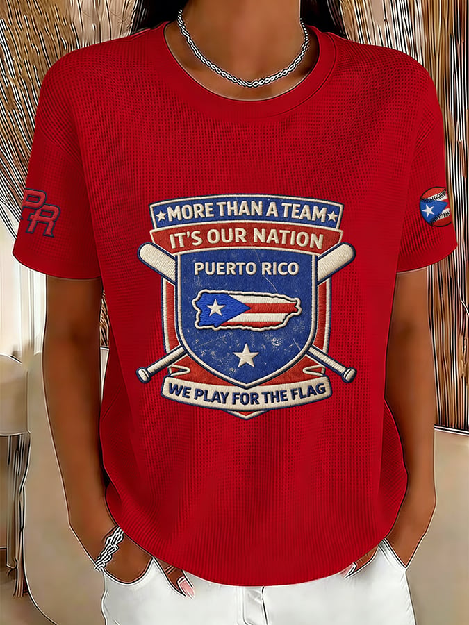 Women's Retro Baseball  Print T-Shirt