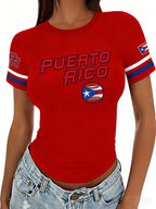Women's Retro Baseball  Print T-Shirt