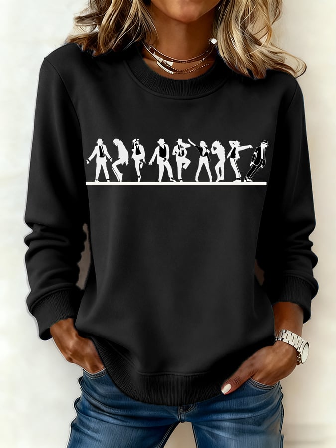 Women's Casual Printed Long-Sleeve Sweatshirt