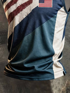 Men's Retro Independence Day Patriot Crew Neck Tank Top