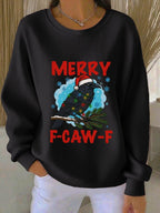 Women's Christmas FDT Animal Bird Print Sweatshirt