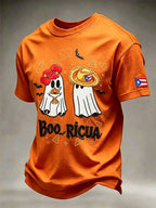 Men's Puerto Rico Halloween Printed Short-Sleeve T-Shirt