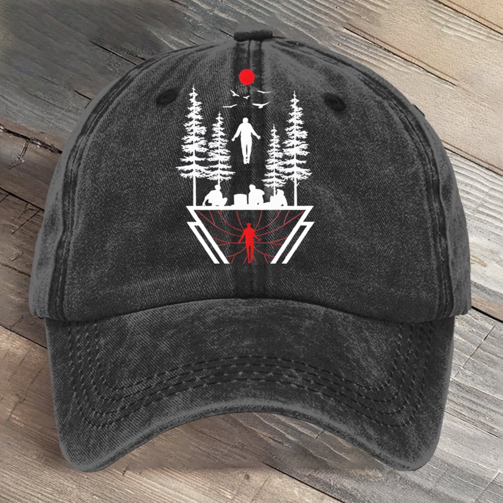 Stranger Upside Down Hawkins 80s Horror Art Printed Cap