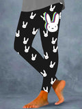 Famous singer's glitter silhouette black print leggings