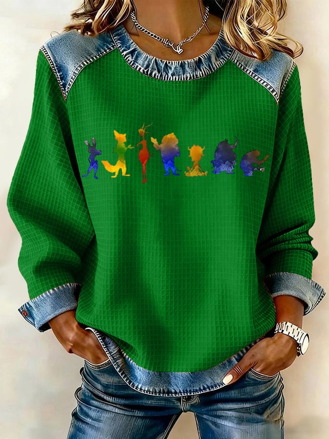 Retro Animals Print Sweatshirt
