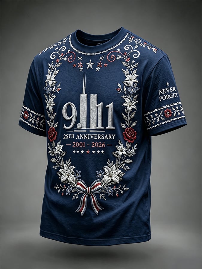 Men's "Never Forget 9/11" Design Comfortable T-Shirt