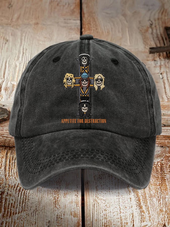 Retro Rock Appetite For Destruction Print Baseball Cap