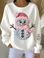 Women's Christmas Snowman Print Casual Sweatshirt