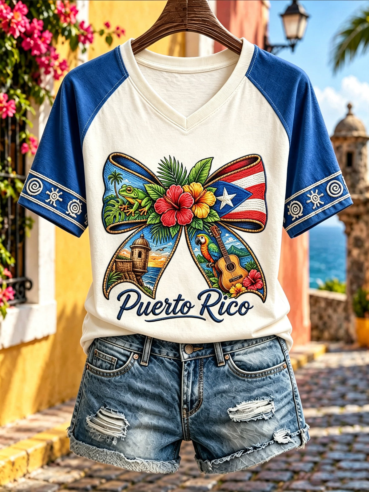 Women's Puerto Rican Art Print Top