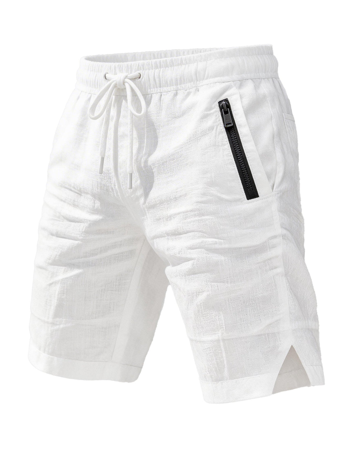 Men's Casual Cotton-Linen Drawstring Shorts
