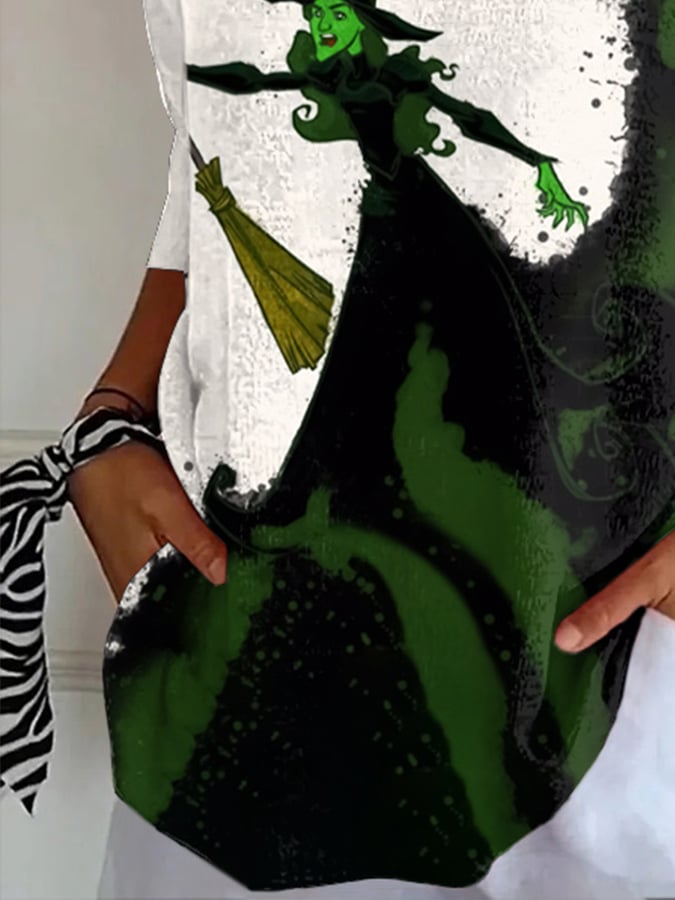 Women's Halloween Witch Print Top