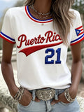Women's Puerto Rico Baseball Print Shirt