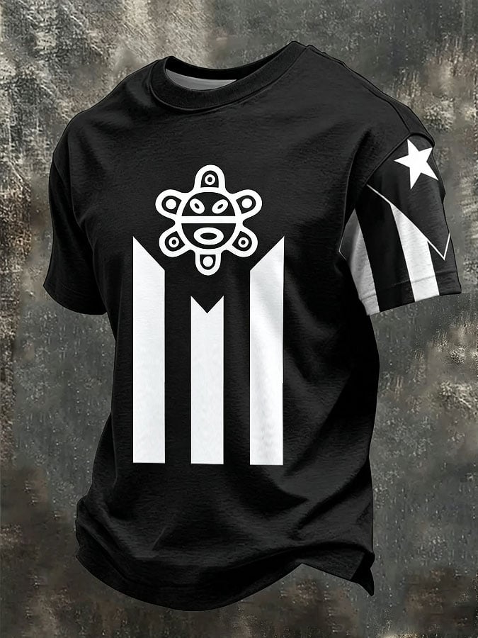 Men's Puerto Rico Print Short-Sleeve Shirt