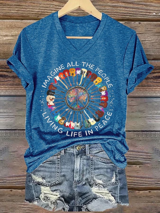 Women's The Band Imagine Printed Casual T-Shirt