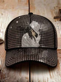 Unisex Retro Commemorative Baseball Cap: "King of Pop" Faux-Sequin Print Edition
