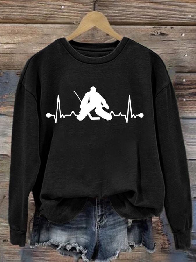 Women's Hockey Goalie Heartbeat Sweatshirt