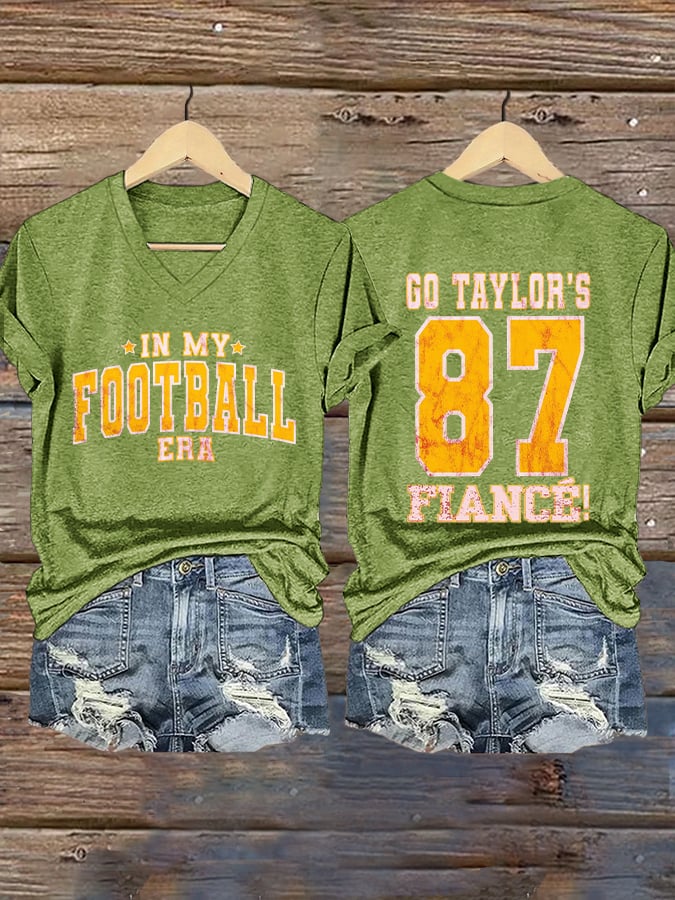 Women's In My Football Era Printed Casual T-Shirt