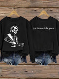 Women's Casual Printed Long-Sleeve Sweatshirt