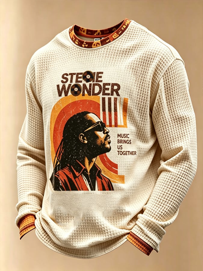 Men's Singer Casual Printed Long-Sleeve T-Shirt