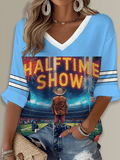 Puerto Rico Singer Benito Bowl Printed Long Sleeve Top