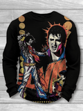 Men's Rock Roll casual round-neck printed sweatshirt
