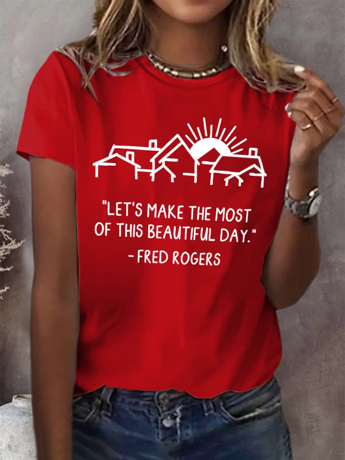 Retro Let's Make The Most Of This Beautiful Day Print T-Shirt