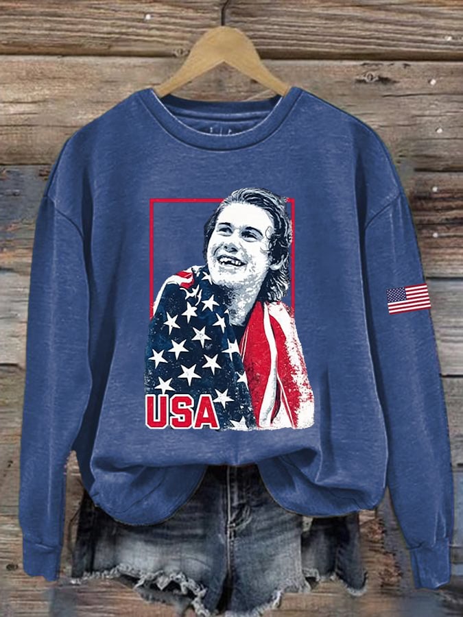 Women's Hockey Print Long-Sleeve Sweatshirt