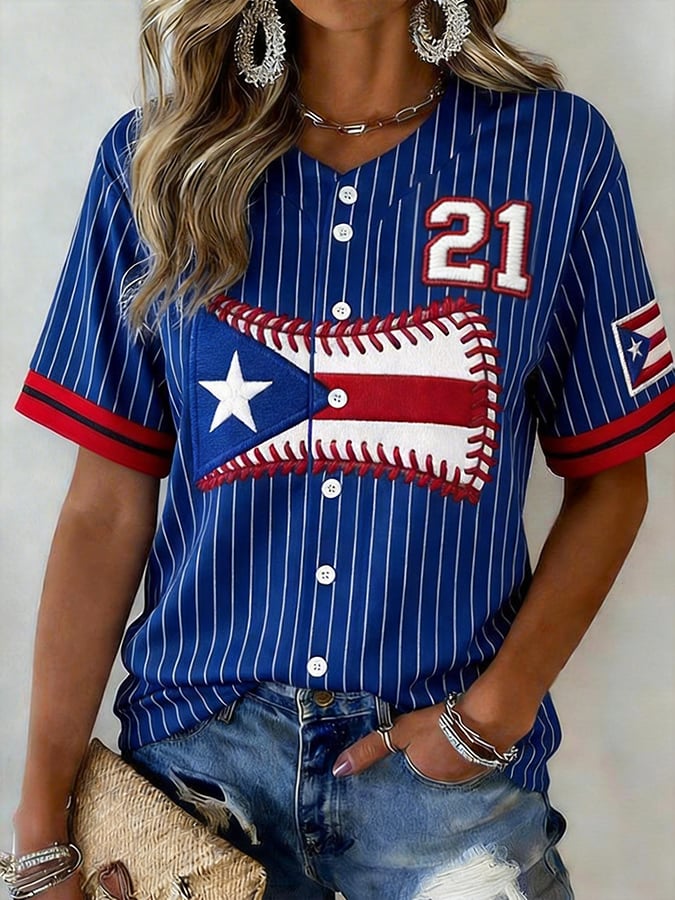 Women's Puerto Rico Baseball Jersey