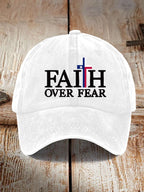 Texas Flood Faith Over Fear Cross Printed Hat for Men and Women