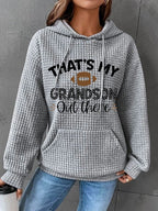 Women's That's My Grandson Out There Football Print Casual Hoodie