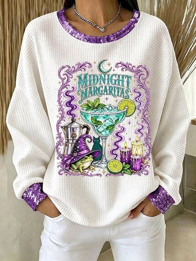 Women's Midnight Margaritas Printed Casual Sweatshirt